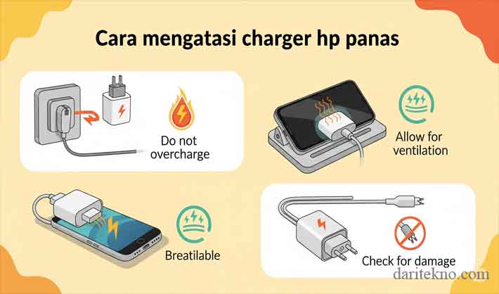 cara mengatasi charger hp panas