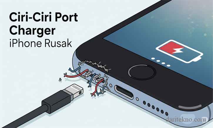 ciri-ciri port charger iphone rusak