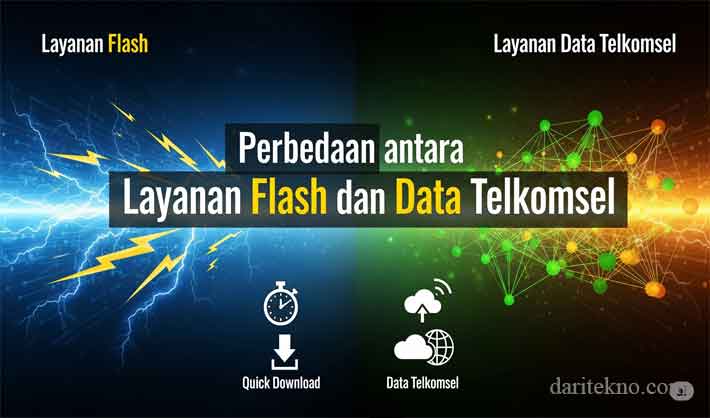 perbedaan antara layanan flash dan data telkomsel