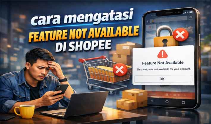 cara mengatasi feature not available di shopee