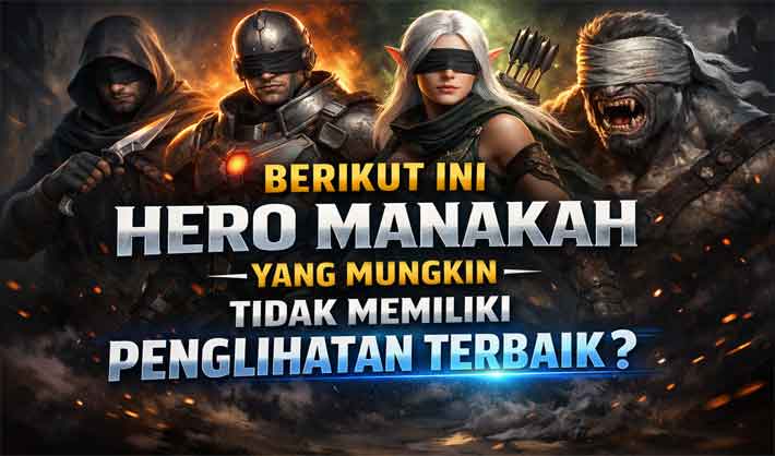 hero dengan penglihatan terbatas di area peta permainan