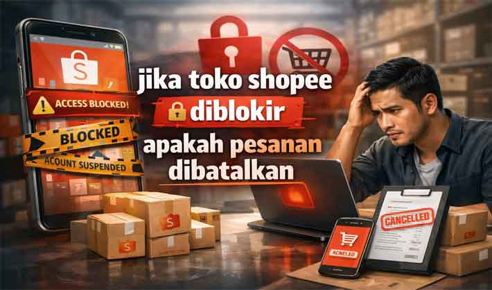 jika toko shopee diblokir apakah pesanan dibatalkan