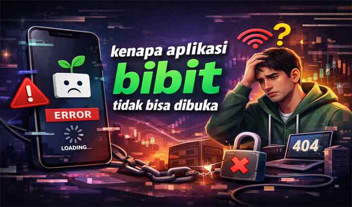 Ilustrasi aplikasi Bibit tidak bisa dibuka di HP karena error, server down, atau koneksi bermasalah