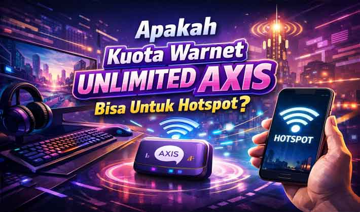 Ilustrasi kuota warnet unlimited AXIS tidak bisa digunakan untuk hotspot ke laptop