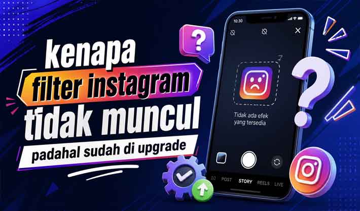 ilustrasi kenapa filter instagram tidak muncul padahal sudah di update di hp android atau iphone